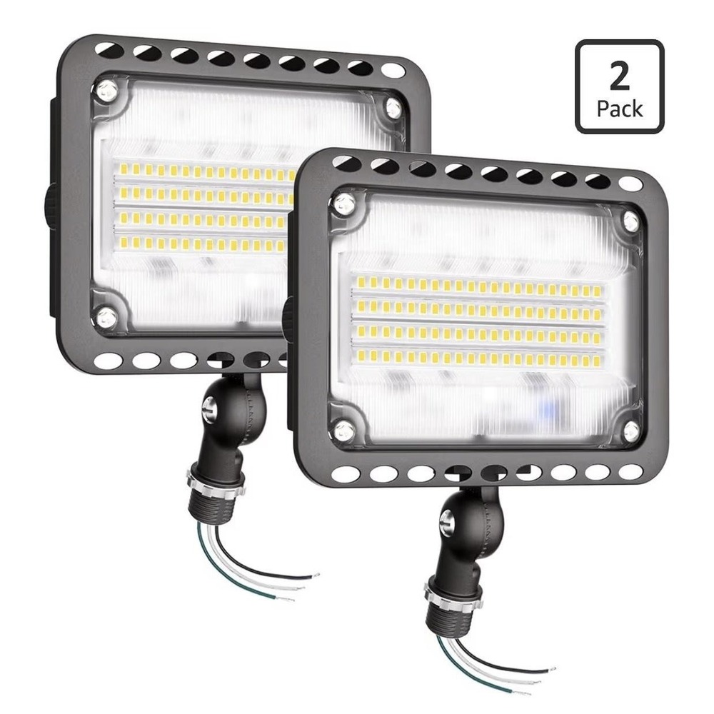 CINOTON 65W LED Flood Light 2 Pack Outdoor Security Wall IP65 5000K Black